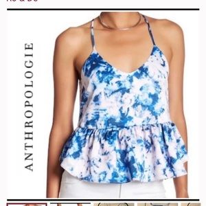 Anthropologie Ro & De Tie Dye Peplum Tank Top Small